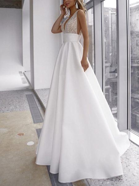 plus size dresses long dress women elegant deep v neck patchwork sleeveless white sling floor party prom wedding summer vestidos, Black
plus size dresses long dress women elegant deep v neck patchwork sleeveless white sling floor party prom wedding summer vestidos, Black
