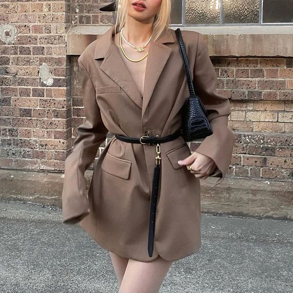 fashion elegant autumn winter long blazer jacket women solid khaki jackets coat with belt korean outwear clothing new, Black;brown
fashion elegant autumn winter long blazer jacket women solid khaki jackets coat with belt korean outwear clothing new, Black;brown