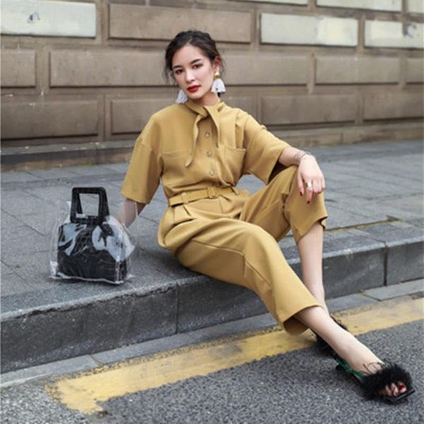 women's jumpsuits & rompers 2021 fashion elegant female strappy long overalls short sleeve loose for women ta1036s, Black;white
women's jumpsuits & rompers 2021 fashion elegant female strappy long overalls short sleeve loose for women ta1036s, Black;white