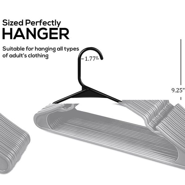 hangers & racks 50 pack black plastic for clothes - space saving notched durable and slim shoulder grooves
hangers & racks 50 pack black plastic for clothes - space saving notched durable and slim shoulder grooves