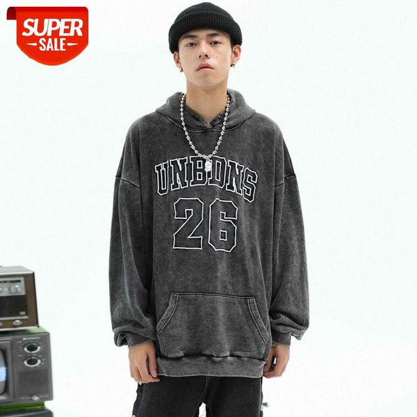 retro washed and old letters embroidery hooded sweater men's national tide street hip-hop loose sports jersey hoodie #dn06, Black
retro washed and old letters embroidery hooded sweater men's national tide street hip-hop loose sports jersey hoodie #dn06, Black