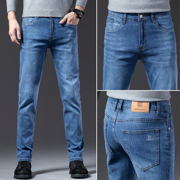 men's jeans 2021 summer and autumn fitted straight high-quality denim classic style embroidery youth fashion lightweight, Blue
men's jeans 2021 summer and autumn fitted straight high-quality denim classic style embroidery youth fashion lightweight, Blue