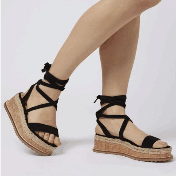 rome high wedges concise gladiator sandals women cross-tied lace-up pointed toe plus size summer bohemian shoes, Black
rome high wedges concise gladiator sandals women cross-tied lace-up pointed toe plus size summer bohemian shoes, Black