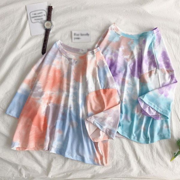 women's t-shirt short sleeve t-shirts women tie-dye o-neck chic plus size 2xl oversize tees teens womens harajuku high street, White
women's t-shirt short sleeve t-shirts women tie-dye o-neck chic plus size 2xl oversize tees teens womens harajuku high street, White
