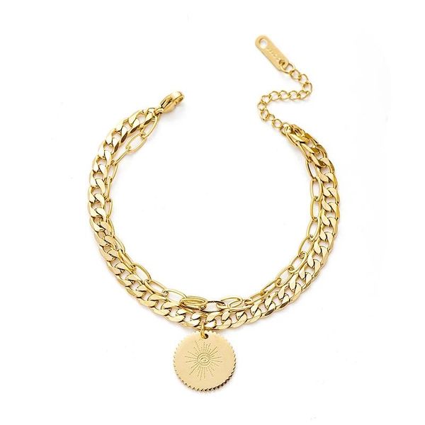link, chain ghidbk vintage stainless steel sun round shape bracelets stylish hip hop link layered coins disc eye wristband, Black
link, chain ghidbk vintage stainless steel sun round shape bracelets stylish hip hop link layered coins disc eye wristband, Black