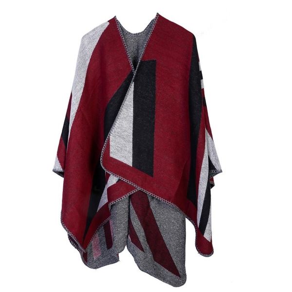 women open front poncho cape color block irregular striped shawl wrap thicken warm oversize cardigan sweater scarf scarves, Blue;gray
women open front poncho cape color block irregular striped shawl wrap thicken warm oversize cardigan sweater scarf scarves, Blue;gray