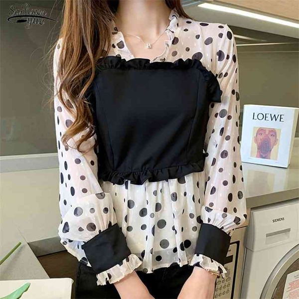 long sleeve woman shirt v-neck chiffon blouse women spring sweet lady blusas chic spliced polka dot chemisier femme 10540 210421, White
long sleeve woman shirt v-neck chiffon blouse women spring sweet lady blusas chic spliced polka dot chemisier femme 10540 210421, White