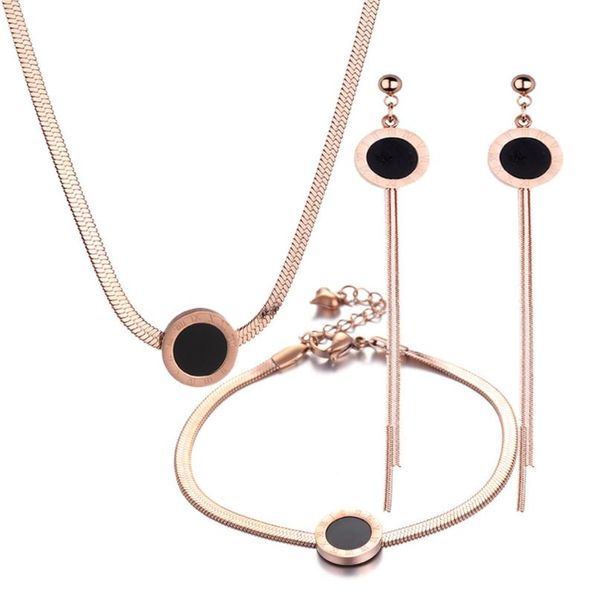 earrings & necklace 316l stainless steel rose gold roman numerals stud bracelet set colorless simple temperament ring jewelry, Silver
earrings & necklace 316l stainless steel rose gold roman numerals stud bracelet set colorless simple temperament ring jewelry, Silver