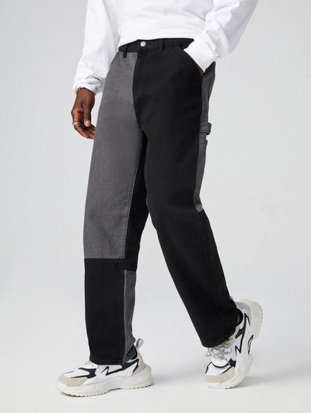 men two tone slant pocket straight leg jeans d5ga#, Blue
men two tone slant pocket straight leg jeans d5ga#, Blue