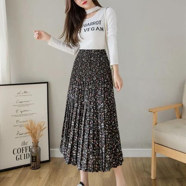 elegant printing a-line floral pleated skirt women fashion casual loose plus size ladies summer korean allmatch dress skirts, Black
elegant printing a-line floral pleated skirt women fashion casual loose plus size ladies summer korean allmatch dress skirts, Black