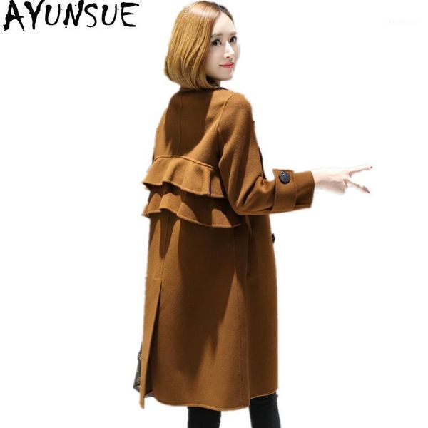 spring autumn double-side cashmere coats long 100% wool coat female korean ruffles winter jacket women ks1728 women's & blends, Black
spring autumn double-side cashmere coats long 100% wool coat female korean ruffles winter jacket women ks1728 women's & blends, Black