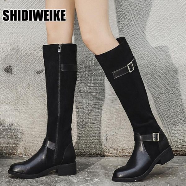 boots women zip leather knee high 2021 women's buckle long knight female combat low heels shoes vc1376, Black
boots women zip leather knee high 2021 women's buckle long knight female combat low heels shoes vc1376, Black