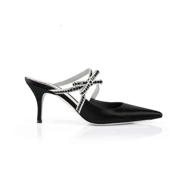 sandals woman high heeled shoes new spring and summer silk pointed single baotou thin heel half slipper sandals ny4a, Black
sandals woman high heeled shoes new spring and summer silk pointed single baotou thin heel half slipper sandals ny4a, Black
