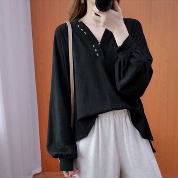 women's blouses & shirts spring autumn arts style women long sleeve v-neck embroidery big size femme vintage cotton linen m65 cxcy, White
women's blouses & shirts spring autumn arts style women long sleeve v-neck embroidery big size femme vintage cotton linen m65 cxcy, White