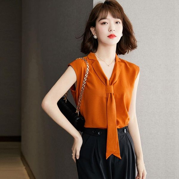 women's blouses & shirts ladies blouse chiffon sleeveless solid color office shirt summer 2021 fashion blusas de mujer, White
women's blouses & shirts ladies blouse chiffon sleeveless solid color office shirt summer 2021 fashion blusas de mujer, White