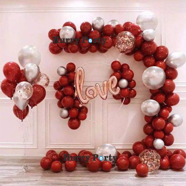 108pcs pomegranate red balloon garland arch kit love foil gold sequin confetti transparent balloons for wedding party plies
108pcs pomegranate red balloon garland arch kit love foil gold sequin confetti transparent balloons for wedding party plies