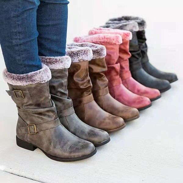 boots women winter medium tube snow female warm fur plush insole flat heel women's fashion buckle, Black
boots women winter medium tube snow female warm fur plush insole flat heel women's fashion buckle, Black