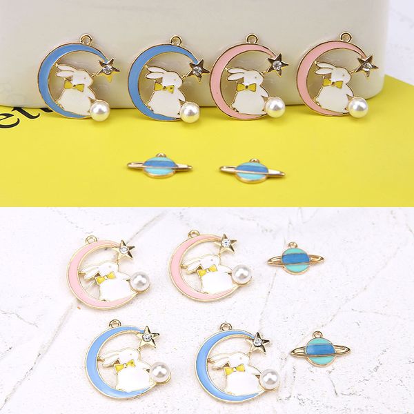 30pcs/lot 30*34mm cute moon rabbit alloy charms gold tone plated kawaii saturn shape oil drop enamel pendants, Bronze;silver
30pcs/lot 30*34mm cute moon rabbit alloy charms gold tone plated kawaii saturn shape oil drop enamel pendants, Bronze;silver