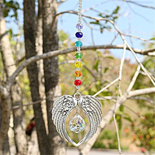 decorative objects & figurines crystal angel wing pendant with ball rainbow maker hangings suncatcher for window home garden decor gifts l9
decorative objects & figurines crystal angel wing pendant with ball rainbow maker hangings suncatcher for window home garden decor gifts l9