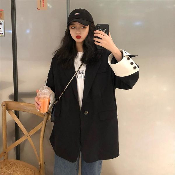 women's suits & blazers 2021 women harajuku ladies suit blazer vintage casual loose all-match jacket coats plus size clothing for, White;black
women's suits & blazers 2021 women harajuku ladies suit blazer vintage casual loose all-match jacket coats plus size clothing for, White;black