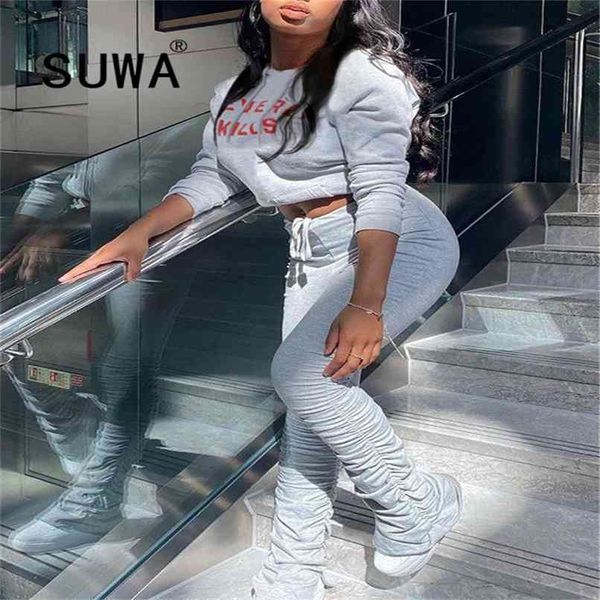 tracksuit women two piece outfits long sleeve letter printed sweatshirt high waisted skinny stacked pants korean style 210525, White
tracksuit women two piece outfits long sleeve letter printed sweatshirt high waisted skinny stacked pants korean style 210525, White
