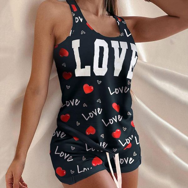 camisole sleep wear heart printing womens sleepwears sleeveless set summer pyjamas casual vest shorts two piece suit home clothes, Black;red
camisole sleep wear heart printing womens sleepwears sleeveless set summer pyjamas casual vest shorts two piece suit home clothes, Black;red