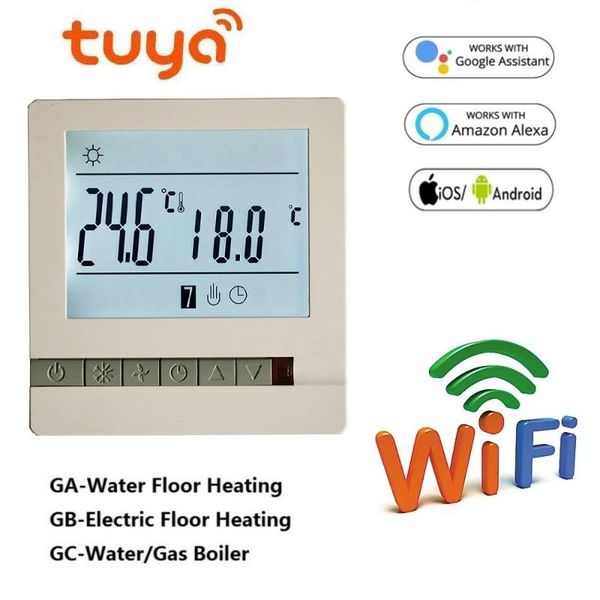 wifi thermostat temperature controller for water/gas boiler floor heating works with alexa google home smart control
wifi thermostat temperature controller for water/gas boiler floor heating works with alexa google home smart control