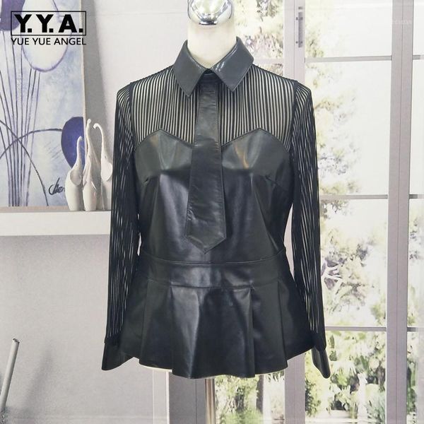 women's blouses & shirts 100% genuine leather long sleeve patchwork lace women office lady slim black sheepskin blouse spring short shi, White
women's blouses & shirts 100% genuine leather long sleeve patchwork lace women office lady slim black sheepskin blouse spring short shi, White