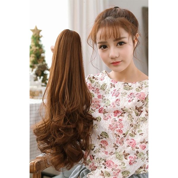 false wig long curly hair pear flower horsetail tiger mouth gripping clip breathable hairpiece, Black;brown
false wig long curly hair pear flower horsetail tiger mouth gripping clip breathable hairpiece, Black;brown