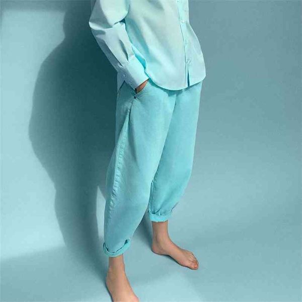 women summer casual solid loose jeans za denim high waist buttons female fashion street ankle-length pants clothes 210513, Blue
women summer casual solid loose jeans za denim high waist buttons female fashion street ankle-length pants clothes 210513, Blue