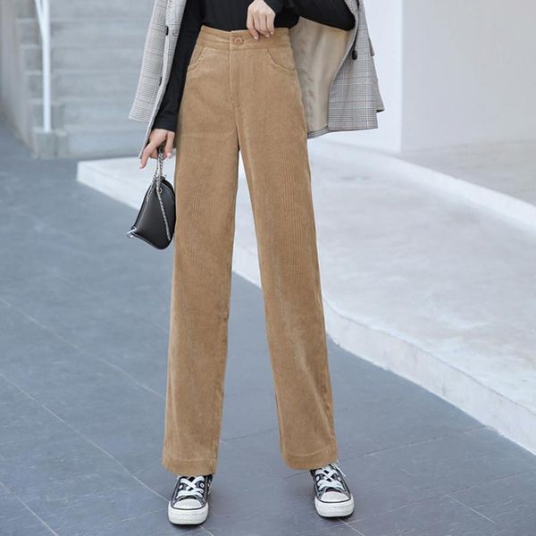 women's pants & capris winter high waist button pockets floor-length 2021 women wide leg slim casual female trousers corduroy, Black;white
women's pants & capris winter high waist button pockets floor-length 2021 women wide leg slim casual female trousers corduroy, Black;white