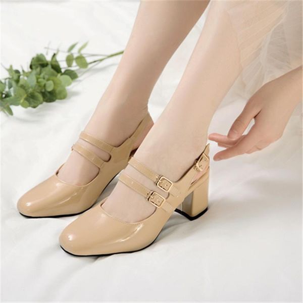 dress shoes women's fashion square toe block thick high heels clothing retro slingback buckle patent leather mary jane, Black
dress shoes women's fashion square toe block thick high heels clothing retro slingback buckle patent leather mary jane, Black