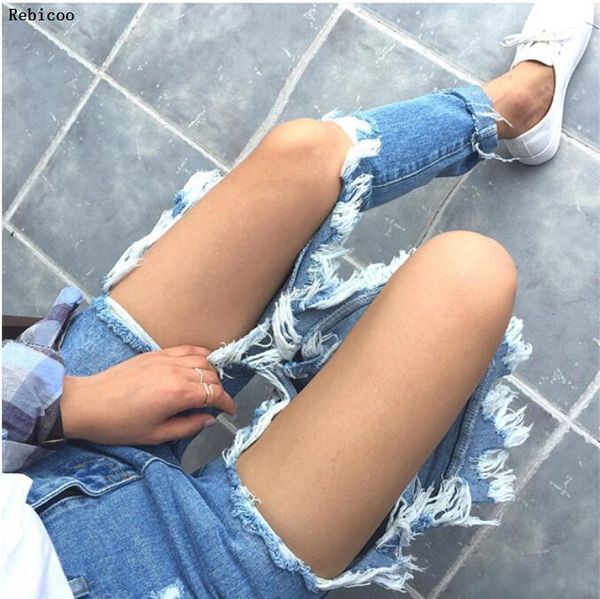 women's jeans summer big holes women bf style ripped cotton denim pants 6 colors, Blue
women's jeans summer big holes women bf style ripped cotton denim pants 6 colors, Blue