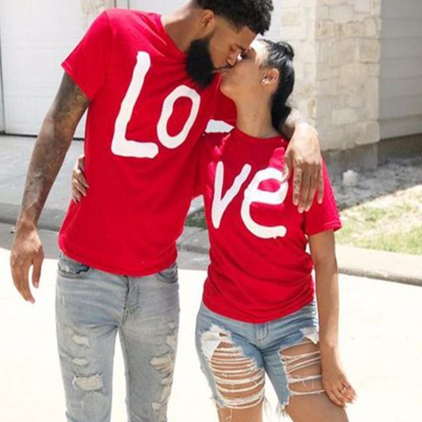 women's t-shirt women men couple t shirt funny love letter print cotton valentine's day clothes present summer y9h2, White 
women's t-shirt women men couple t shirt funny love letter print cotton valentine's day clothes present summer y9h2, White
