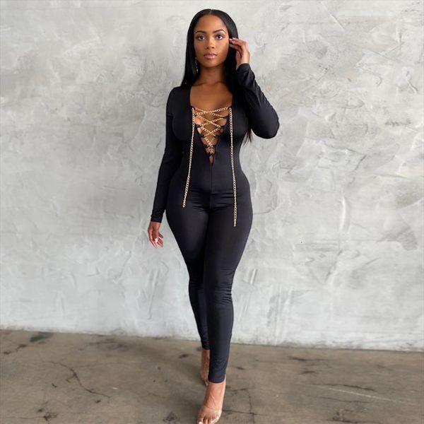 metal chain lace up womens rompers hollow out skinny bodycon long sleeve v neck playsuit party club outfits overalls, Black;white
metal chain lace up womens rompers hollow out skinny bodycon long sleeve v neck playsuit party club outfits overalls, Black;white