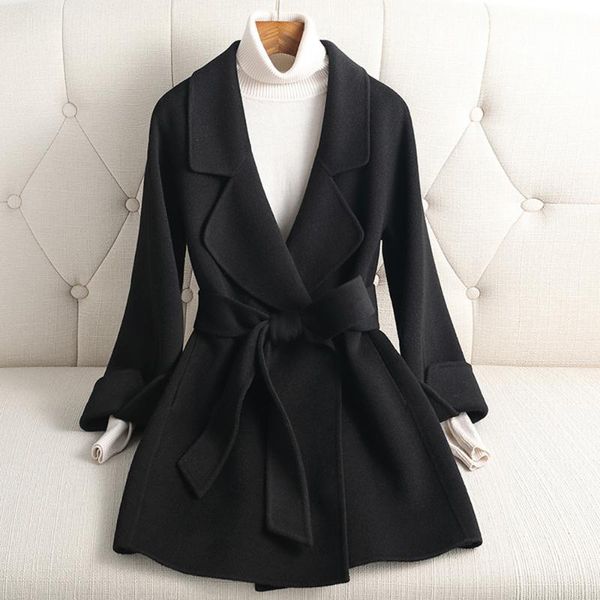 women's wool & blends casual woman loose woolen jacket 2021 fashion ladies autumn winter long sleeve coat female outwear, Black
women's wool & blends casual woman loose woolen jacket 2021 fashion ladies autumn winter long sleeve coat female outwear, Black