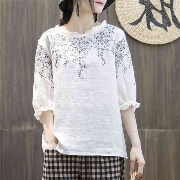 f&je summer style women tshirt plus size half sleeve loose vintage embroidery tee shirt femme cotton linen tshirts big mgz2 210623, White
f&je summer style women tshirt plus size half sleeve loose vintage embroidery tee shirt femme cotton linen tshirts big mgz2 210623, White