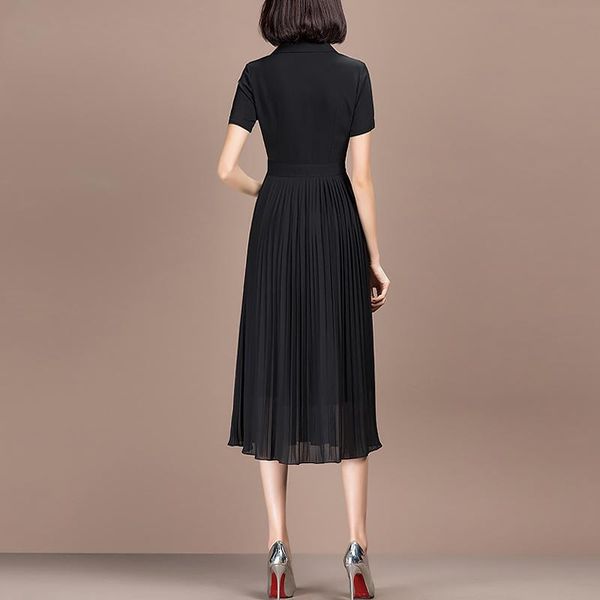 party dresses summer 2021 style womens black chiffon dress v-neck temperament short sleeve pleated, White;black
party dresses summer 2021 style womens black chiffon dress v-neck temperament short sleeve pleated, White;black