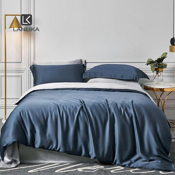 bedding sets lanlika blue gray 100% silk set solid color duvet cover bed sheet pillowcases quilt for women home textile
bedding sets lanlika blue gray 100% silk set solid color duvet cover bed sheet pillowcases quilt for women home textile