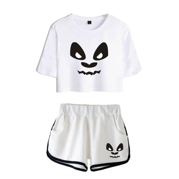 women's t-shirt sapnap halloween leisure suit soft round collar o-neck and short pants kpop style casual clothes, White
women's t-shirt sapnap halloween leisure suit soft round collar o-neck and short pants kpop style casual clothes, White