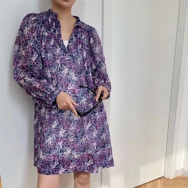 casual dresses women loose mini dress floral printed v neck long sleeve female short robe spring summer 2021 vintage, Black;gray
casual dresses women loose mini dress floral printed v neck long sleeve female short robe spring summer 2021 vintage, Black;gray