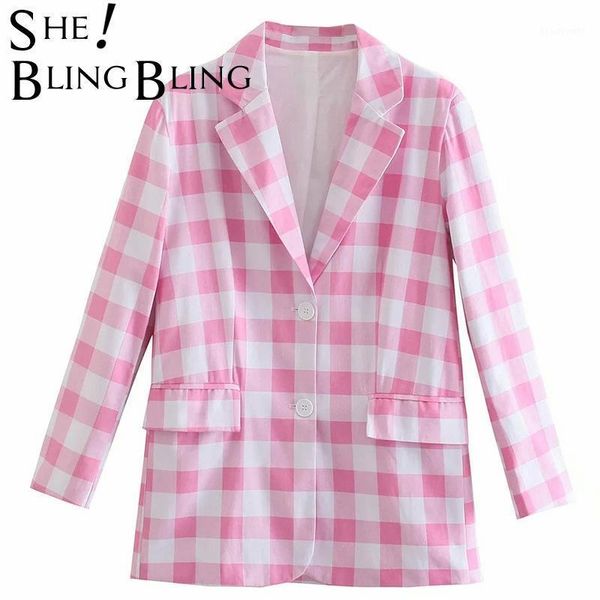 women's suits & blazers sheblingbling summer autumn pink checked blazer ol chic loose suit jacket single breasted notched collar women, White;black
women's suits & blazers sheblingbling summer autumn pink checked blazer ol chic loose suit jacket single breasted notched collar women, White;black