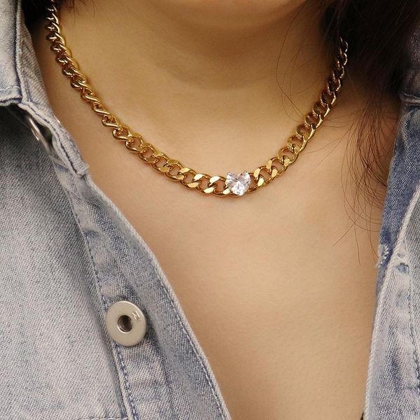 chains stainless steel necklace for women zircon heart pendant love necklaces charm jewelry geometry, Silver
chains stainless steel necklace for women zircon heart pendant love necklaces charm jewelry geometry, Silver