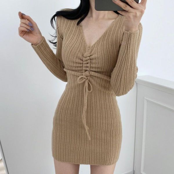 casual dresses autumn winter korean chic sweater mini dress drawstring pleated slim knitted bodycon women clothing vestido 2021 robe, Black;gray
casual dresses autumn winter korean chic sweater mini dress drawstring pleated slim knitted bodycon women clothing vestido 2021 robe, Black;gray