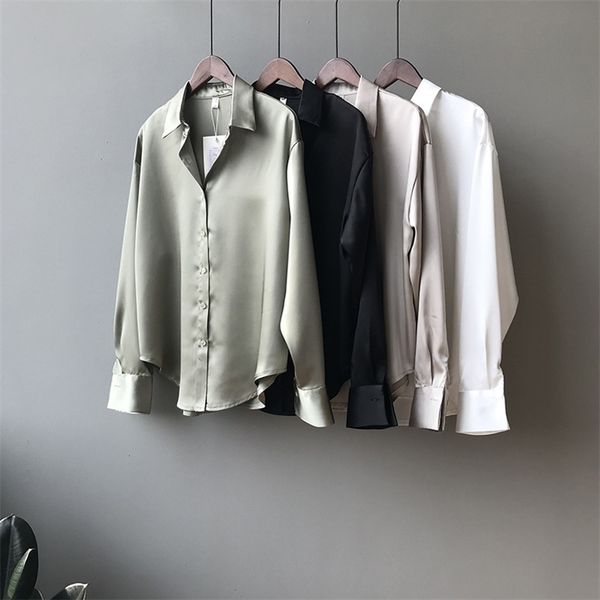 autumn fashion button satin silk shirt vintage shirt female white black blue women long sleeve women loose street shirt 210812
autumn fashion button satin silk shirt vintage shirt female white black blue women long sleeve women loose street shirt 210812
