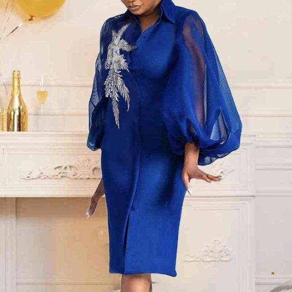 two piece dress elegant women vintage party appliques patchwork turn down collar long sleeve robes summer royal blue for birthday, White
two piece dress elegant women vintage party appliques patchwork turn down collar long sleeve robes summer royal blue for birthday, White