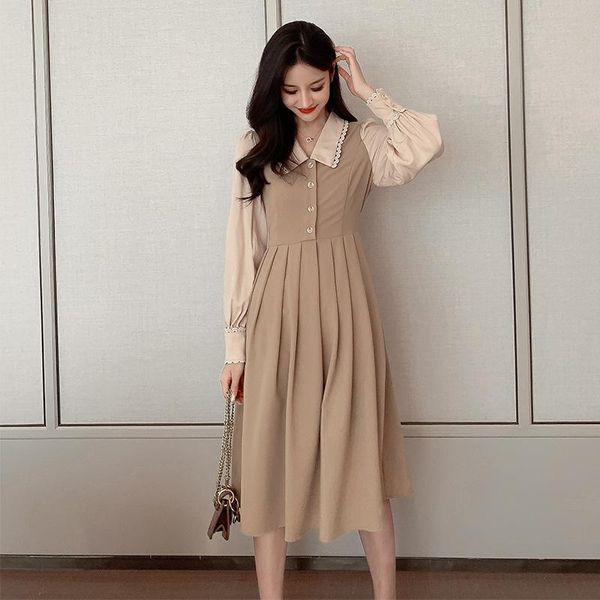casual dresses 2021 long sleeve singer breasted pleated dress women big swing loose plus size winter solid vintage ladies, Black;gray
casual dresses 2021 long sleeve singer breasted pleated dress women big swing loose plus size winter solid vintage ladies, Black;gray