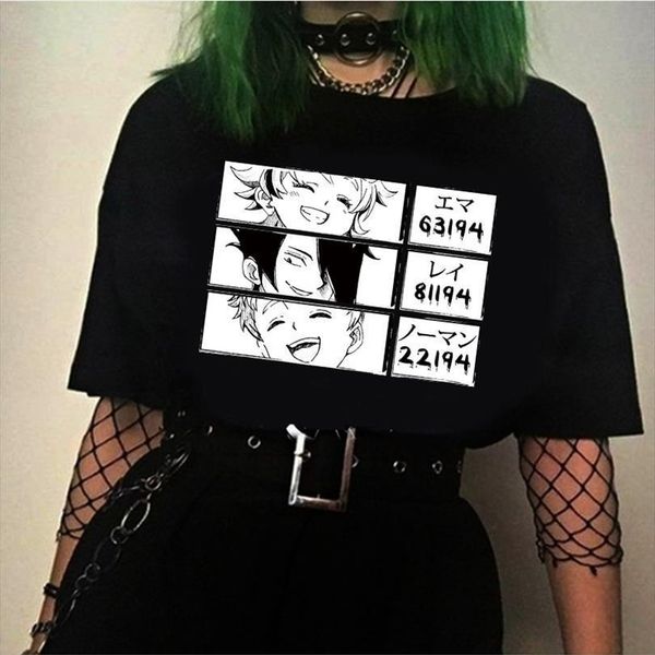 janpanese anime the promised men neverland emma norman ray printed short sleeve t shirt, White;black
janpanese anime the promised men neverland emma norman ray printed short sleeve t shirt, White;black