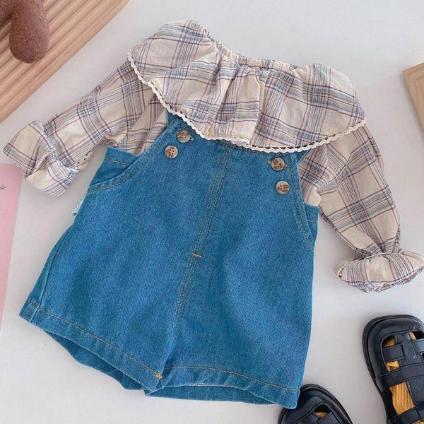spring autumn girl sets plaid floral kids long sleeve + overalls two piece fashion baby and toddler outfits clothing, White
spring autumn girl sets plaid floral kids long sleeve + overalls two piece fashion baby and toddler outfits clothing, White