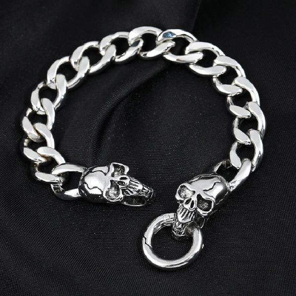 link, chain secret boys men's stainless steel skull punk bracelet jewelry accessories gift, Black
link, chain secret boys men's stainless steel skull punk bracelet jewelry accessories gift, Black